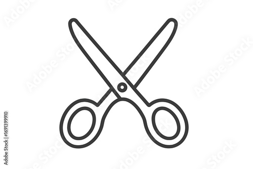 Scissors outline linear symbol vector, cartoon illustration with transparent background, graphic design, web icons, app and advert elements, crafting, cutting tool set