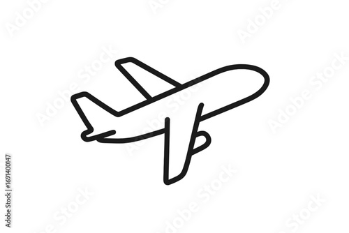 Airplane outline icon vector, plane symbol for graphic design, web apps, advertisements, aviation travel, transport transportation, cartoon illustration, transparent background vector