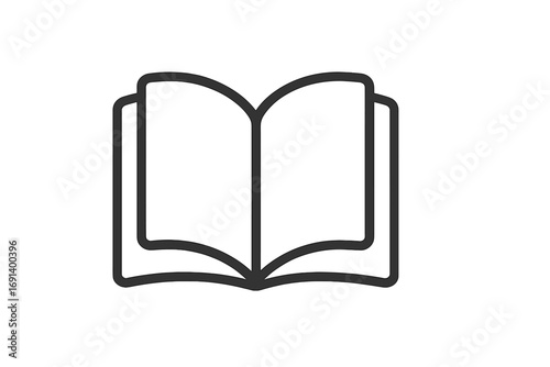 Single line icon of book, high quality vector illustration, design element for websites, online shops, digital bookstores, editable stroke, trendy flat style, isolated vector graphic