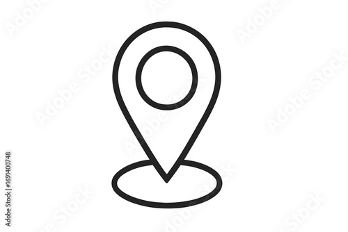 Map pin line icon. Location marker, navigation symbol. Geolocation sign. GPS pointer for destination and address. Simple linear pictogram with editable stroke for web, app, UI.