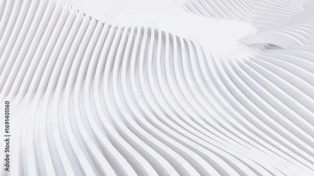 Naklejka premium Abstract Curved Shapes. White Circular Background.