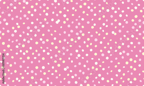Delightful pink background with scattered pastel dots.  Perfect for adding a touch of playful femininity to your designs. Ideal for websites, stationery, textiles, and packaging.