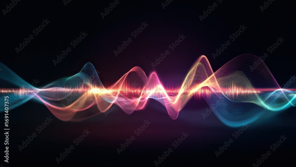 Fototapeta premium Abstract waveform graphic with vibrant colors