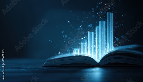 Open book with glowing bar graph (1)
