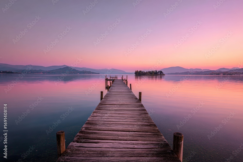 Obraz premium Peaceful Lakeside Sunrise