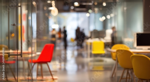 Wallpaper Mural Blurred interior view of a modern coworking space Torontodigital.ca