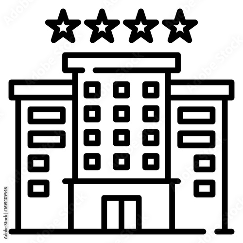 Hotel Line Icon