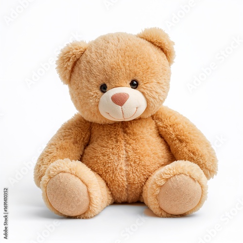Teddy bear plush toy isolated on white background