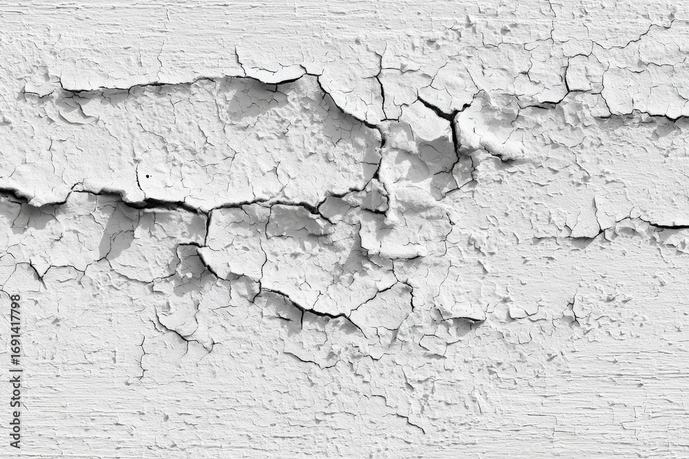Obraz premium Cracked white painted surface (2)
