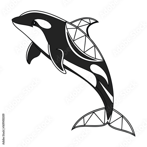 Pacific Northwest Indigenous Style Orca Whale Illustrations