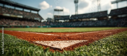 Close-up of baseball infield