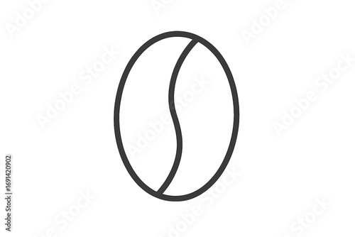 Coffee bean line icon. Roasted arabica seed pictogram. Minimalist outline symbol for cafe menu or coffee shop logo. Editable stroke vector for energy drink and caffeine.