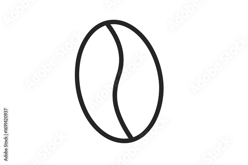 Coffee bean line icon. Simple vector outline symbol for cafe menu or coffee shop logo. Minimalist pictogram of a roasted arabica bean. Graphic element for espresso lovers.