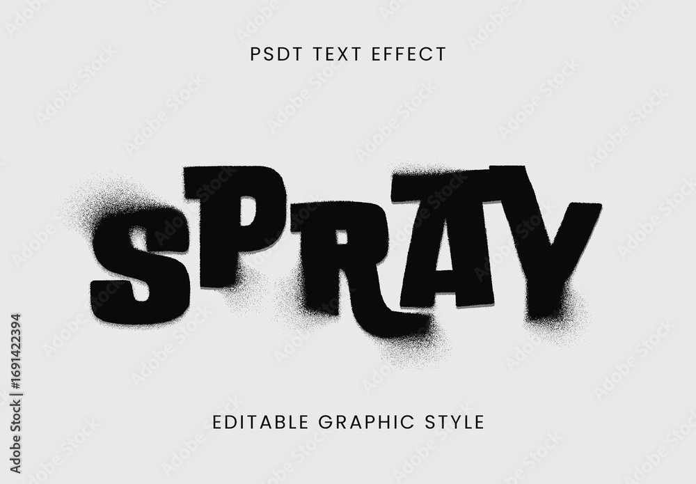 Black Spray Graffiti Font Paint Bold Text Effect Stock Template | Adobe ...