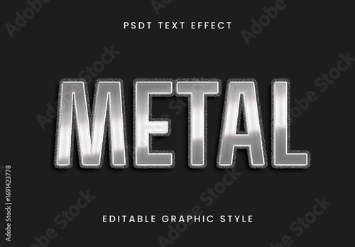 Silver Metallic Embossed Font Steel Shiny Text Effect