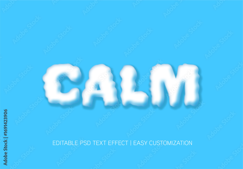 White Fluffy Cloud Font Soft Floating Bubble Text Effect Stock Template ...