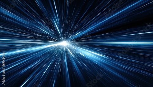 Abstract digital art of radiating light streaks