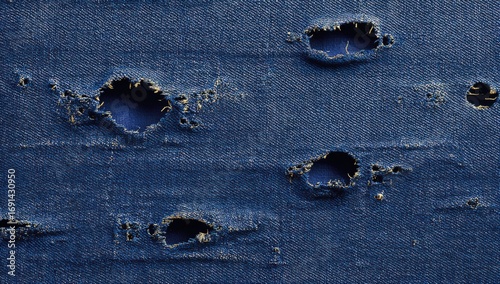 Ripped dark blue denim texture