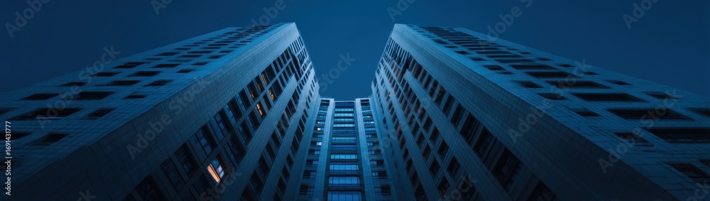 Fototapeta premium Urban Skyscrapers at Night