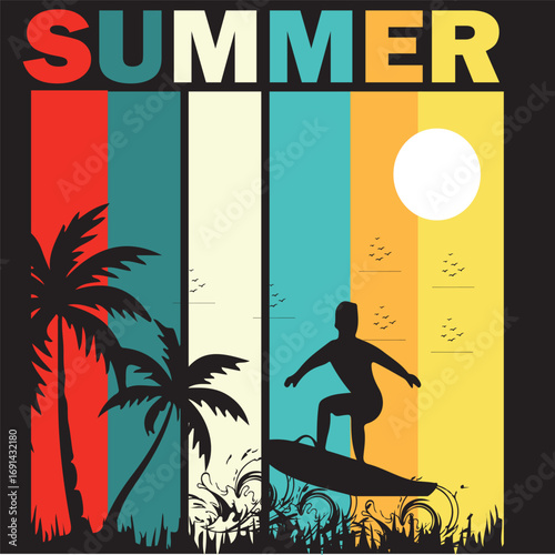 PrintA summer t-shirt design description can highlight tropical or beach themes with elements like flamingos and palm trees, or focus on trending aesthetics like geometric animal prints or vintage-sty