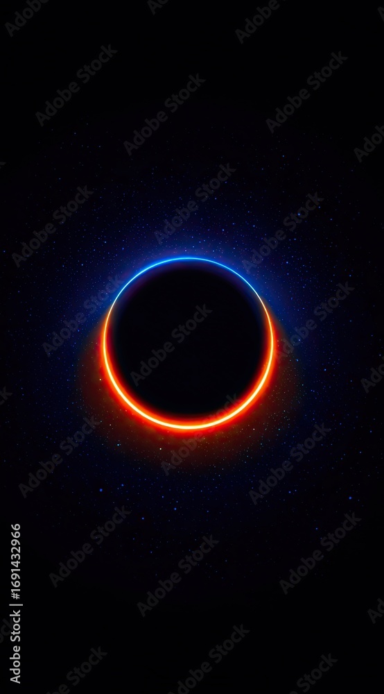 Fototapeta premium Abstract Glowing Ring Dark Background