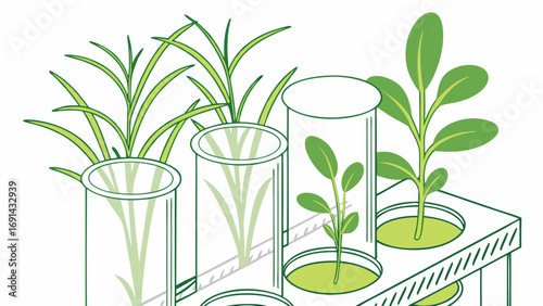 Plant Growth Test Tubes Hydroponics Laboratory Science Experiment Botany Agriculture Green Plants Nature Growing Plants Research Technology Sustainable Ecology Environmental Scienc.