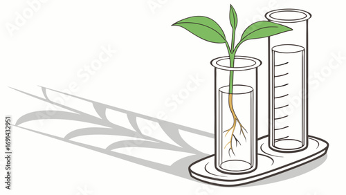 Plant sprout in test tube science botany research experiment growth laboratory seedling nature ecology biotechnology agriculture biology genetics plant science environmental scienc.