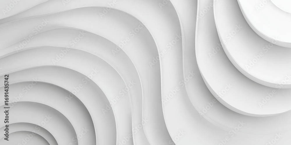 Obraz premium Abstract, layered, wavy, white surfaces