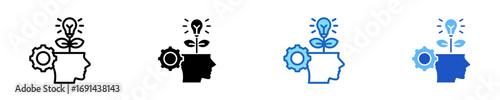 Growth Mindset  Icon Set Multiple Style Collection