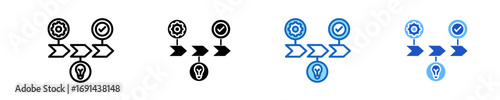Value Chain  Icon Set Multiple Style Collection