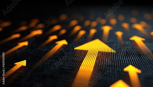 Abstract image of many upward-pointing arrows