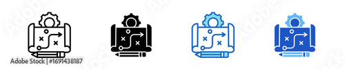 Strategy Map  Icon Set Multiple Style Collection