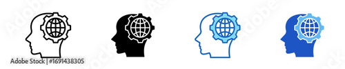 Global Mindset  Icon Set Multiple Style Collection