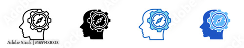 Moral Compass  Icon Set Multiple Style Collection