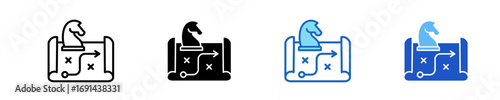 Strategic Growth  Icon Set Multiple Style Collection