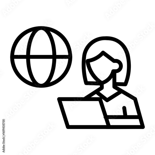 journalist Line Icon