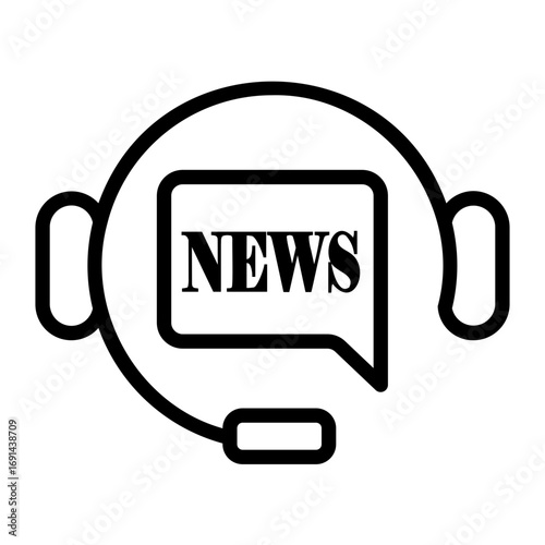journalist Line Icon