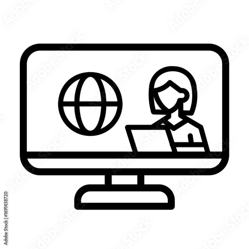 journalist Line Icon