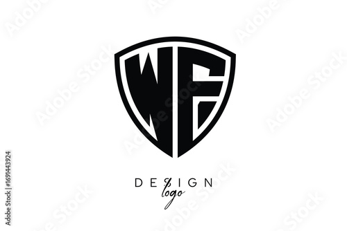 WE  Shield Letter Logo Modern Monogram Emblem for Security, Sports, Corporate & Premium Branding