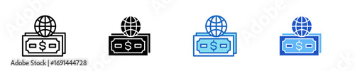Money  Icon Set Multiple Style Collection
