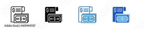 Expense  Icon Set Multiple Style Collection