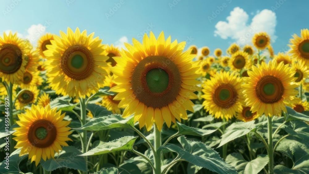 Fototapeta premium Sunny sunflower field
