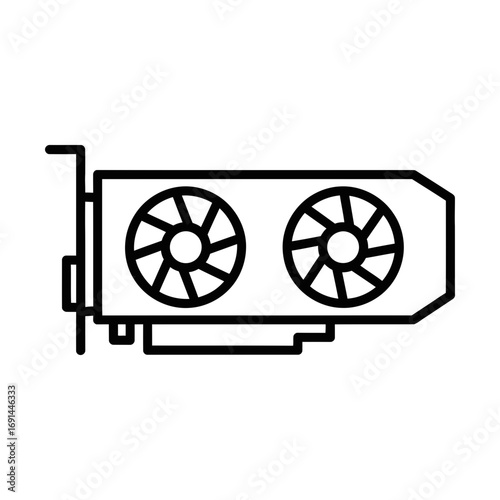  graphic card line icon