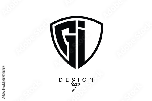 Free Download GI  Shield Letter Logo Modern Monogram Emblem for Security, Sports, Corporate & Premium Branding - GFXLoad