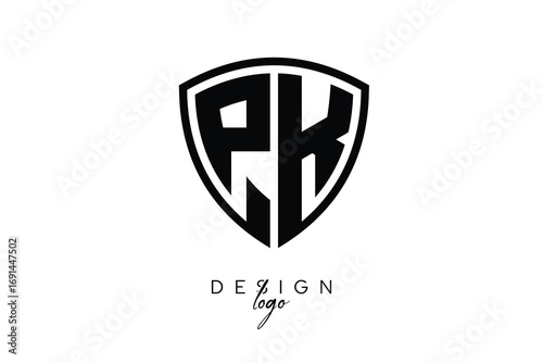 PK  Shield Letter Logo Modern Monogram Emblem for Security, Sports, Corporate & Premium Branding