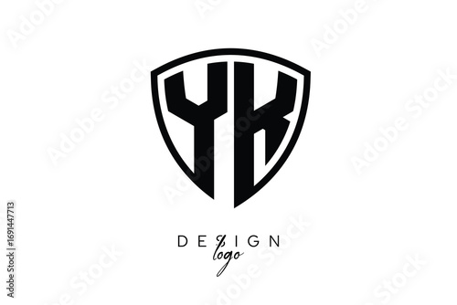 Free Download YK  Shield Letter Logo Modern Monogram Emblem for Security, Sports, Corporate & Premium Branding - GFXLoad