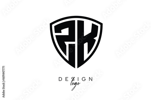 Free Download ZK  Shield Letter Logo Modern Monogram Emblem for Security, Sports, Corporate & Premium Branding - GFXLoad