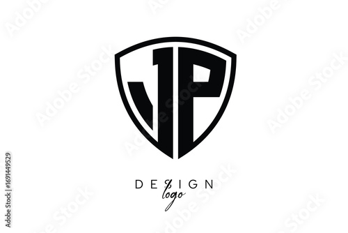 JP  Shield Letter Logo Modern Monogram Emblem for Security, Sports, Corporate & Premium Branding