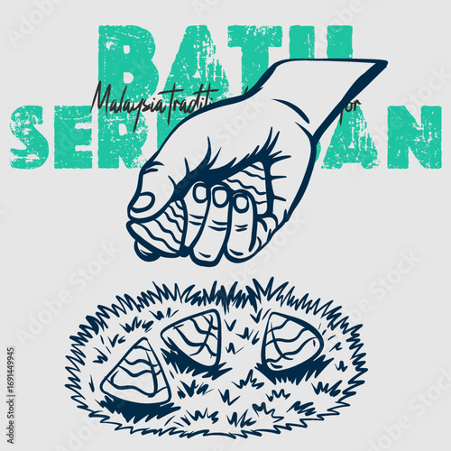 Batu Seremban playing hand Traditional Malaysian Game