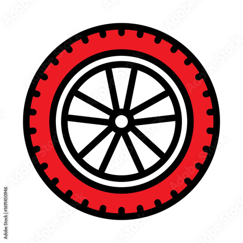 tires icon line color , car, automobile 